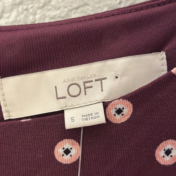 NWT Women’s Loft size small maroon dress - Picture 2 of 8